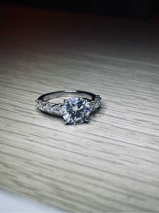 Moissanite Jewelry - Solid 925 Sterling Silver VVS Moissanite Classic Solitaire Ring